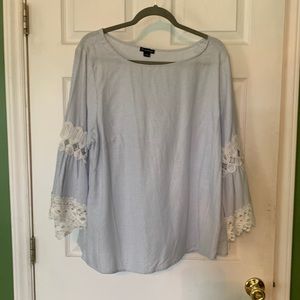 Pretty blue and white striped blouse